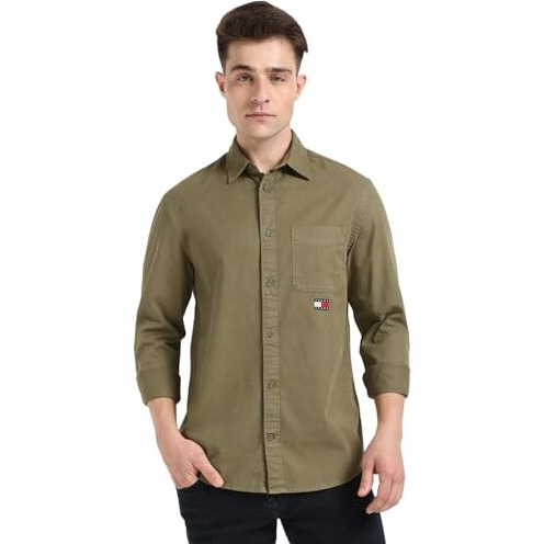 Tommy Hilfiger Mens Green Color Shirt (M)