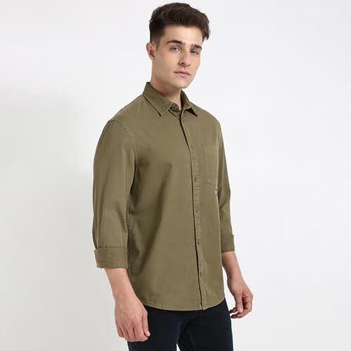 Tommy Hilfiger Mens Green Color Shirt (M)