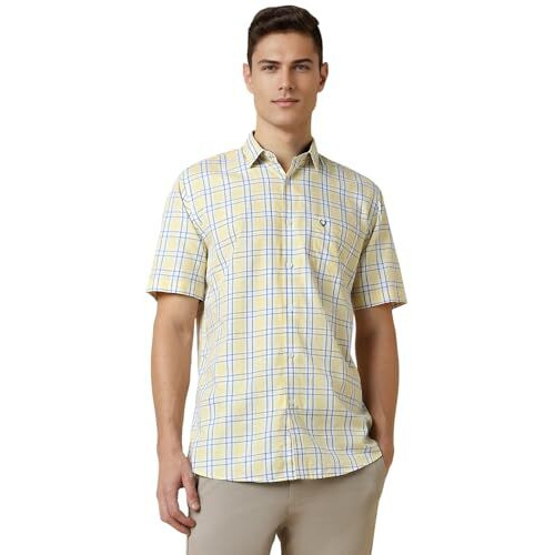 Allen Solly Men's Slim Fit Shirt (Asshqspp905173_Yellow