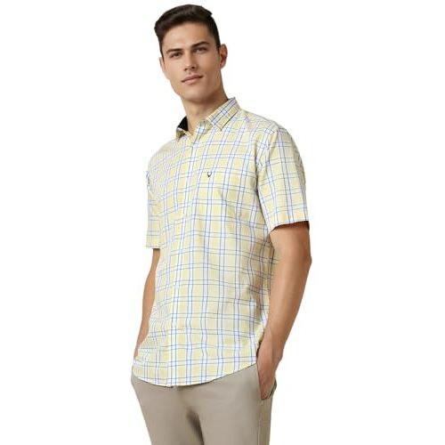 Allen Solly Men's Slim Fit Shirt (Asshqspp905173_Yellow
