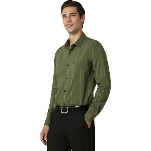 Allen Solly Men's Slim Fit Shirt (Assfmmopb56657_Olive