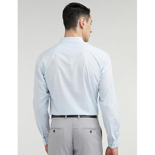 Allen Solly Men's Cotton Slim Fit Shirt (Assfqspb059981_Blue, 40