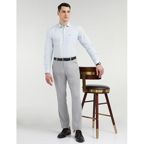 Allen Solly Men's Cotton Slim Fit Shirt (Assfqspb059981_Blue, 40
