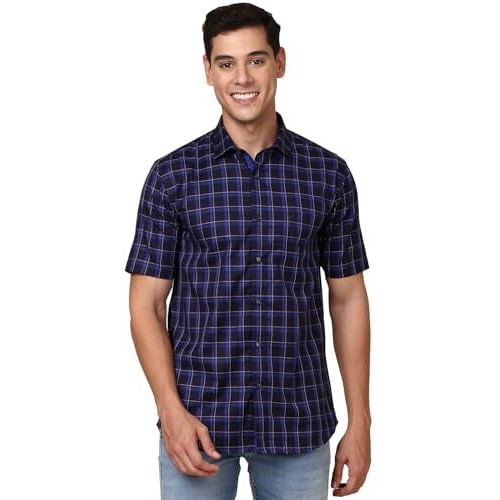 Allen Solly Men's Slim Fit Shirt (Asshqspbc67404_Navy