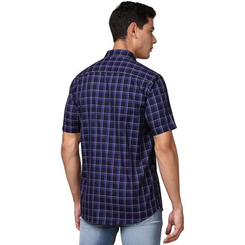 Allen Solly Men's Slim Fit Shirt (Asshqspbc67404_Navy