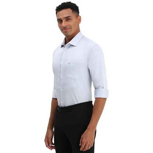 Allen Solly Men's Solid Regular Fit Shirt (Assfqsppx13926_Light Grey