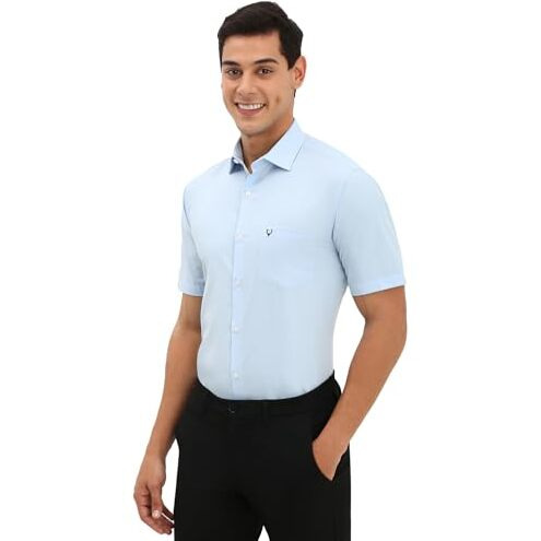 Allen Solly Men's Slim Fit Shirt (Asshqsppu48140_Blue