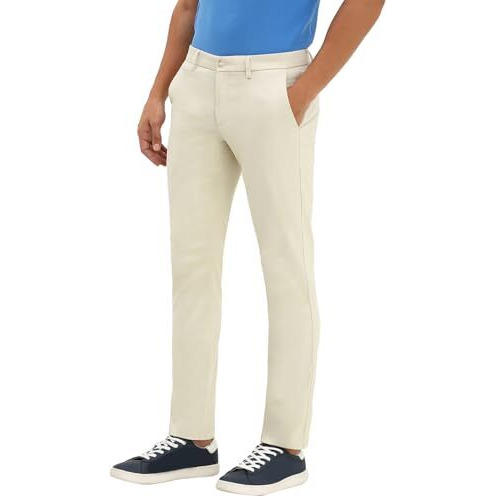Allen Solly Men's Slim Casual Pants (Astfqulfm69787_Cream