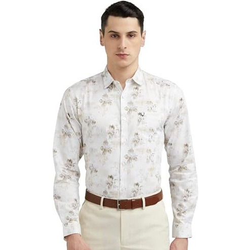 Allen Solly Men's Cotton Slim Fit Shirt (Assfqsppw80720_White, 42