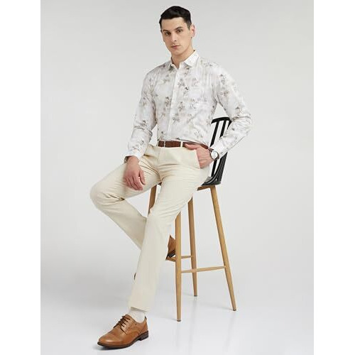 Allen Solly Men's Cotton Slim Fit Shirt (Assfqsppw80720_White, 42