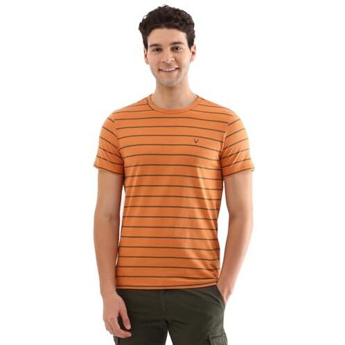 Allen Solly Men's Slim Fit T-Shirt (Alkcasgpf24886_Orange