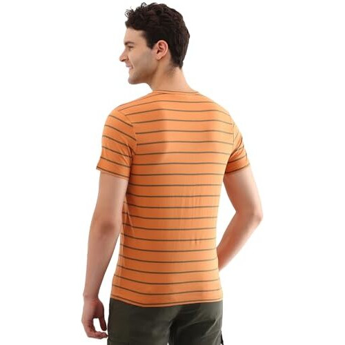 Allen Solly Men's Slim Fit T-Shirt (Alkcasgpf24886_Orange
