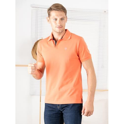Lux Cozi Men's Pack Of 1 Apricat Regular Fit Polo Neck Half Sleeve Solid Casual T-Shirt_Cozi_2121_Polo_Aprcat_Xl_1Pc