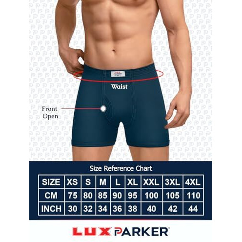 Lux Parker Men's Pure Cotton Modern Solid (Pack Of 3) Long_Trunk_Ie_Col_3Pc_Assorted