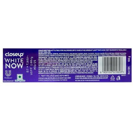Closeup White Now Purple Color Corrector Toothpaste For Teeth Whitening | Reverses 1 Year Of Yellow Stains To Whiten Teeth| Enamel Safe & For Daily Use  100G