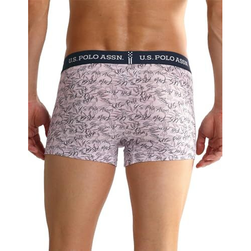 U.S. Polo Assn. Men's Cotton Blend Classic Printed Trunks (Pack Of 3) (Oet08-Mu6-P3_Red-White-And Blue