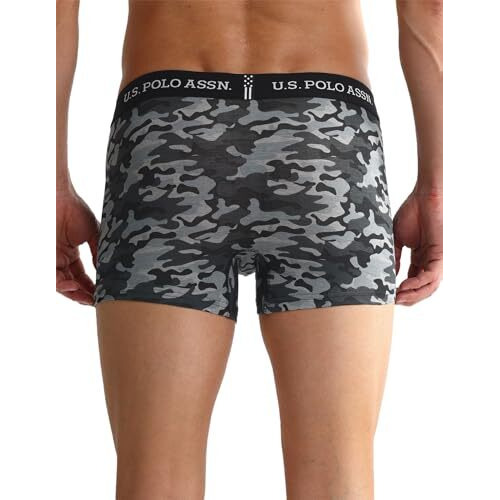 U.S. Polo Assn. Men's Cotton Blend Classic Solid Trunks (Pack Of 2) (Oet10-002-P2_Camo Black