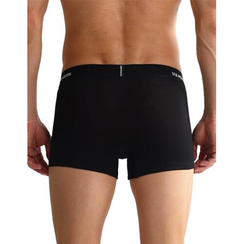 U.S. Polo Assn. Men's Cotton Blend Classic Solid Trunks (Pack Of 2) (Oet11-Zg0-P2_Black-Grey Melange