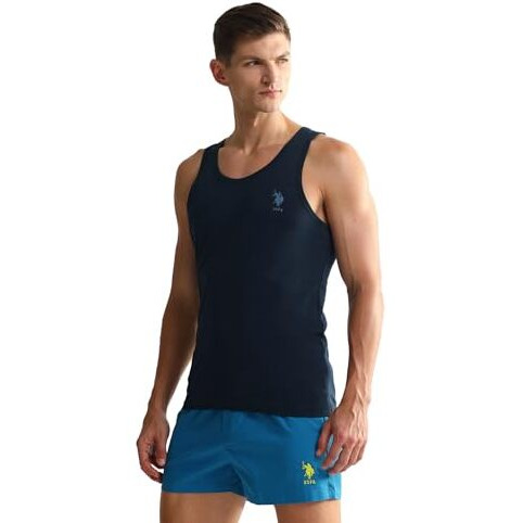 U.S. Polo Assn. Men's Cotton Solid Regular Fit Vest (Oev05-P2_Grey-Navy, Xl