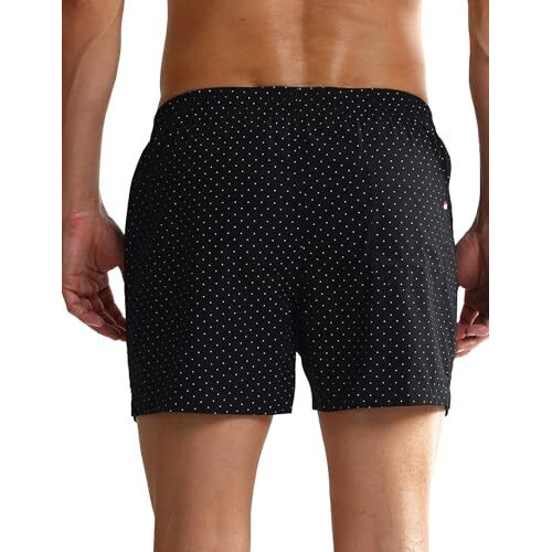 U.S. Polo Assn. Men's Cotton Blend Classic Solid Boxer Shorts (Pack Of 2) (Oex05-P2_Polka Dot Black