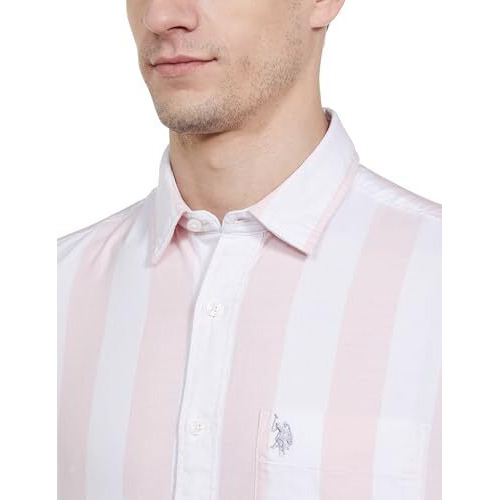 U.S. Polo Assn. Men's Regular Fit Shirt (Usshto3324_Pink