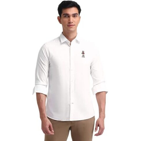 U.S. Polo Assn. Men's Solid Tailored Fit Shirt (Usshtfx0575_White