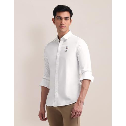 U.S. Polo Assn. Men's Solid Tailored Fit Shirt (Usshtfx0575_White