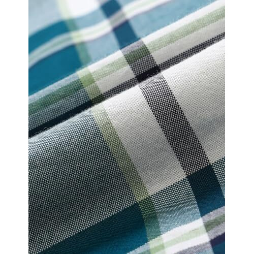 U.S. Polo Assn. Men's Checked Tailored Fit Shirt (Usshtfx0587_Teal