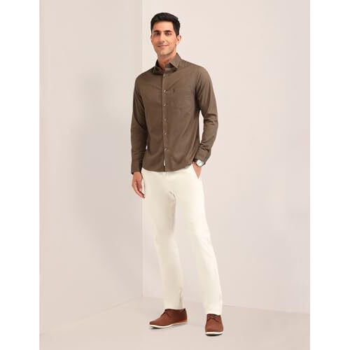 U.S. Polo Assn. Men's Checkered Tailored Fit Shirt (Usshtfx0604_Khaki