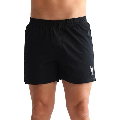 U.S. Polo Assn. Men's Pure Cotton Inner Boxer Shorts (Pack Of 1) (Oex07-Pl_Black