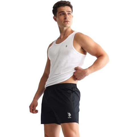 U.S. Polo Assn. Men's Pure Cotton Inner Boxer Shorts (Pack Of 1) (Oex07-Pl_Black
