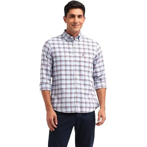 U.S. Polo Assn. Men's Checkered Tailored Fit Shirt (Usshtfx0625_Brown