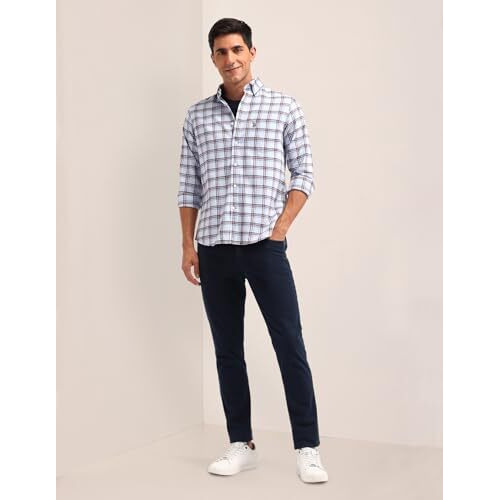 U.S. Polo Assn. Men's Checkered Tailored Fit Shirt (Usshtfx0625_Brown