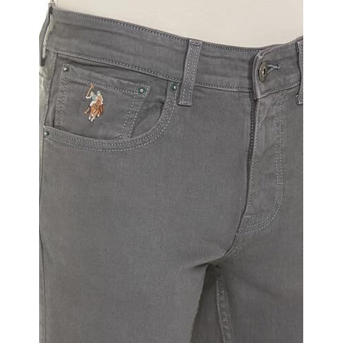 U.S. Polo Assn. Men's Slim Mid Rise Jeans (Udjeno2027_Aqua Green, 34