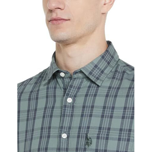U.S.Polo Assn. Men's Regular Fit Shirt (Usshto3463_Lt. Grey