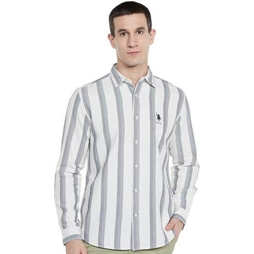 U.S. Polo Assn. Men's Regular Fit Shirt (Udshto1381_Ivory
