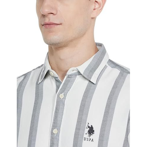 U.S. Polo Assn. Men's Regular Fit Shirt (Udshto1381_Ivory