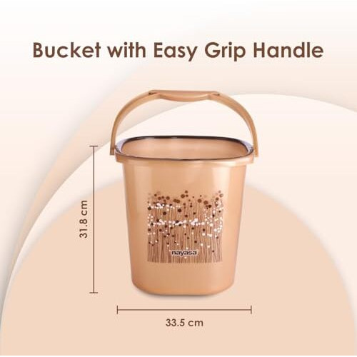 Nayasa Plastic Bucket Set Of 20Ltrs (Brown Colour)