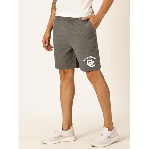 Thomas Scott Men Regular Fit Shorts (Charcoal Melange, Xl)