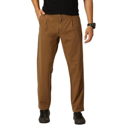 Thomas Scott Men 100% Cotton Straight Fit Chino Trouser (Dark Khaki, 38)