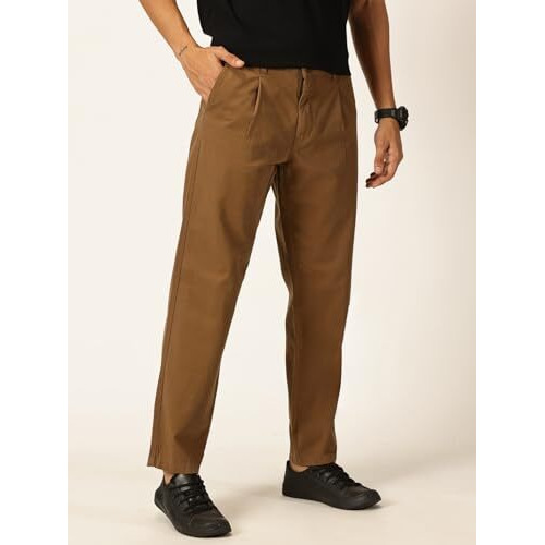Thomas Scott Men 100% Cotton Straight Fit Chino Trouser (Dark Khaki, 38)