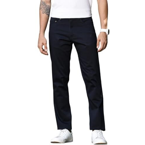 Thomas Scott Men Cotton Blend Regular Fit Chino Trouser (Navy, 38)