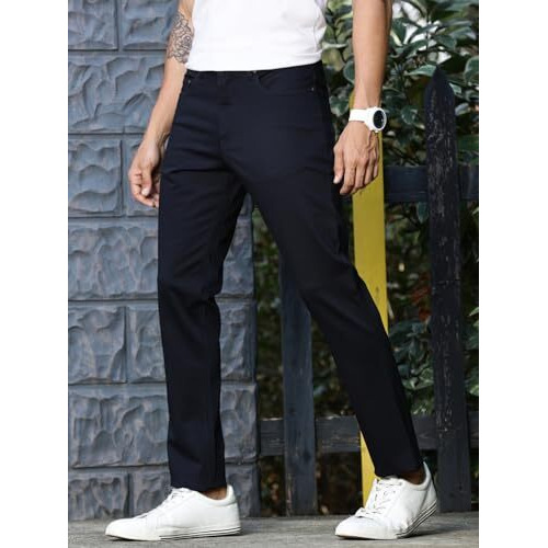 Thomas Scott Men Cotton Blend Regular Fit Chino Trouser (Navy, 38)
