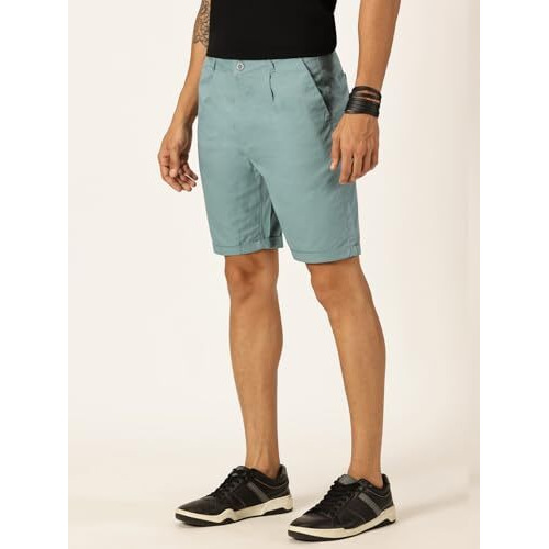 Thomas Scott Men 100% Cotton Smart Chino Shorts (Tss038_Midblue, 36)