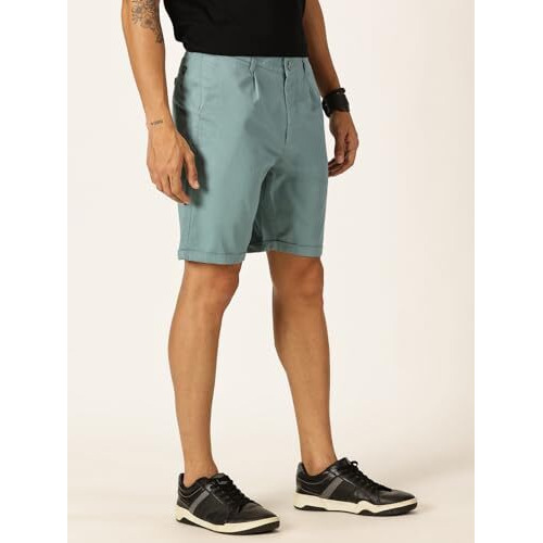 Thomas Scott Men 100% Cotton Smart Chino Shorts (Tss038_Midblue, 36)