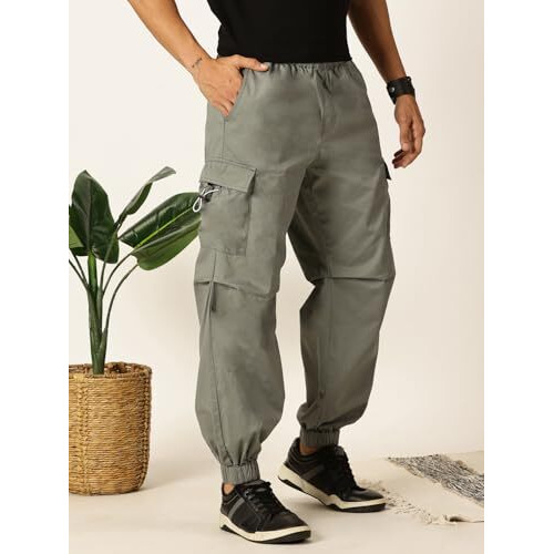 Thomas Scott Mens 100% Cotton Cargo Parachute Pants (Tsb040_Seagreen, 38)
