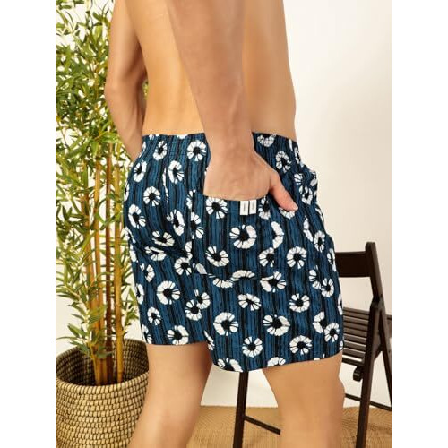Thomas Scott Men's Cotton Printed Regular Boxer Shorts(Tsbpo2003_36) Blue,White