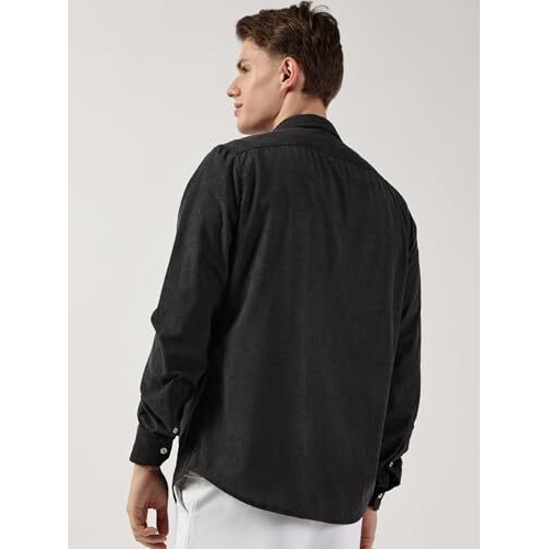 Thomas Scott MenS Premium Slim Fit Corduroy Shacket(Ts1628_Darkgrey_L)
