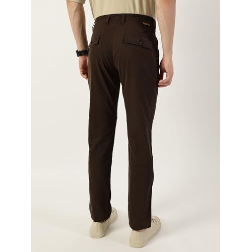 Thomas Scott Men Solid Regular Fit Trouser (Tsb080_Coffee, 30)