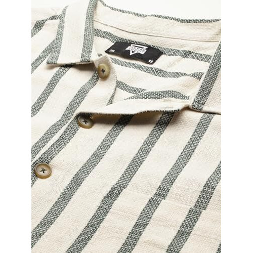 Thomas Scott Men Plus Size Premium Striped Pure Cotton Casual Shirt(Ts1468_Bgreen_4Xl) Green